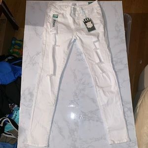 NWT Wax Jean White Distressed Denim